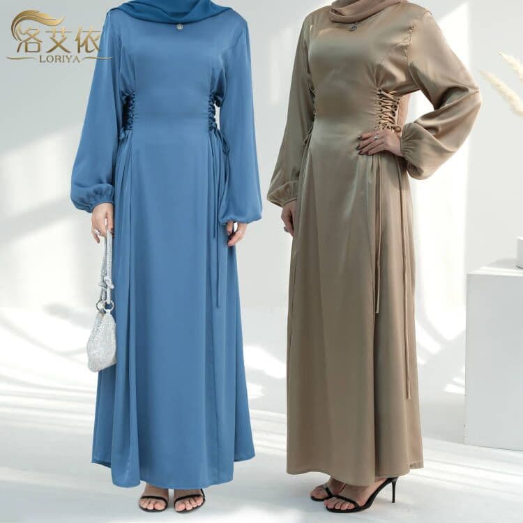 2024 Loriya Solid Color High Neck Thin Strap Slimming Elegant Dress LR702