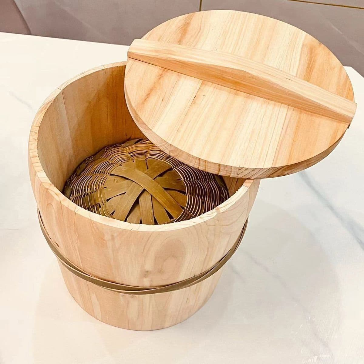 Wooden Bucket Household Commercial Steamer Steaming Bucket Steaming Rice Wooden Steamer
