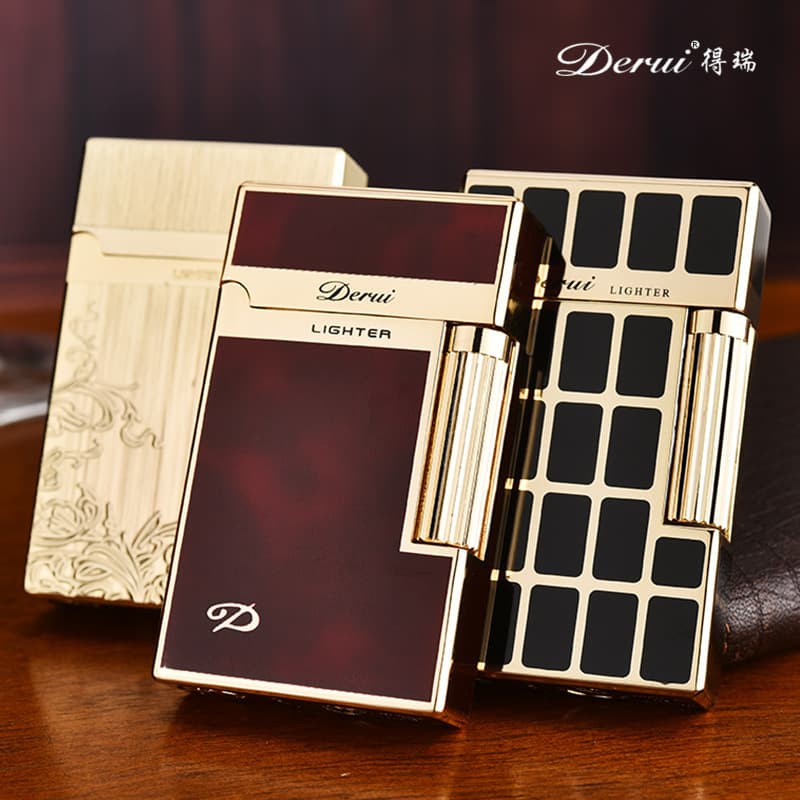 Derui large sound lighter metal lighter all-in-one men's high-end cigarette lighter lighter internet celebrity hot model