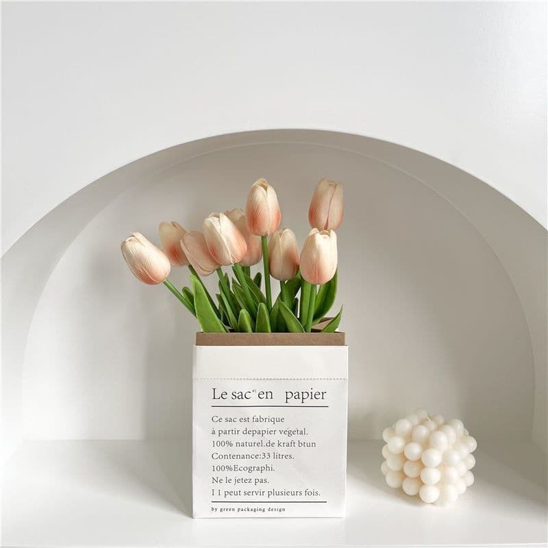 ins tulip flower fake bouquet girl heart living room dining table bedroom decoration picnic photography photo props