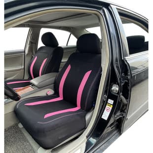 Aichenda AD9341 Purple Pink Mint Sandwich Mesh Fabric Stitched Car Seat Cover Full Set