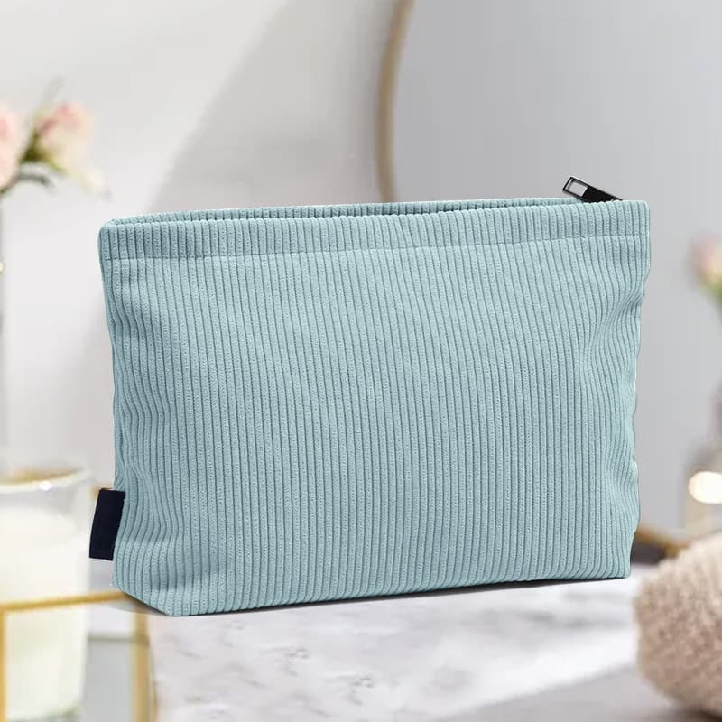 Large-capacity Korean clutch bag solid color corduroy cosmetic bag women's lipstick touch-up coin mobile phone bag