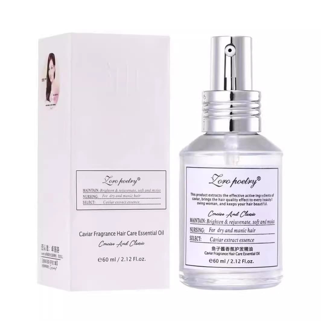 Zhuoluoshi Caviar Fragrance Hair Oil, Nourishing Hair Oil for Dry and Frizzy Hair, Leave-in Treatment 60ml