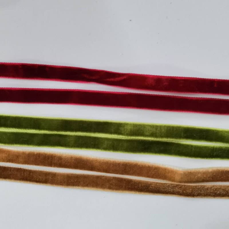 1cm Flocked Ribbon Single-Sided Velvet Ribbon Velvet Satin Ribbon Candy Box Ribbon Accessory Non-Stretch Velvet Tape