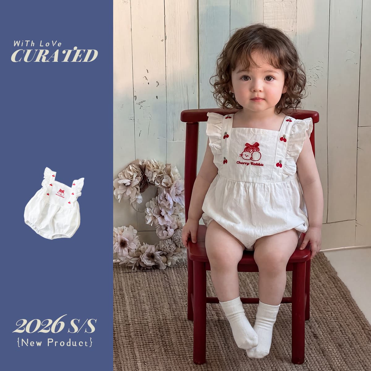 Girls Summer Type A Pure Cotton One-Year-Old Baby Girl Sweet Little Flying Sleeve Embroidered Coverall 1 Summer Clothes