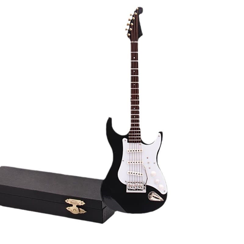Mini Electric Guitar Model Wooden Decoration for Home, Gift for Teacher, Boyfriend, Girlfriend Birthday, 1/6 Scale Action Figure BJD Use