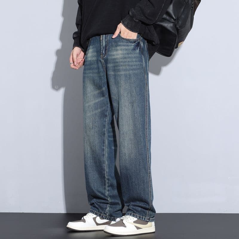 High Quality Straight Wide Leg Jeans for Men, Autumn Loose Casual Versatile American Style Wide Leg Jeans for Men