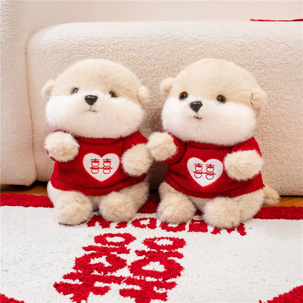 Chinese-style Wedding Bedding Dolls Pair - High-end Newlywed Gift for Bedroom Decor