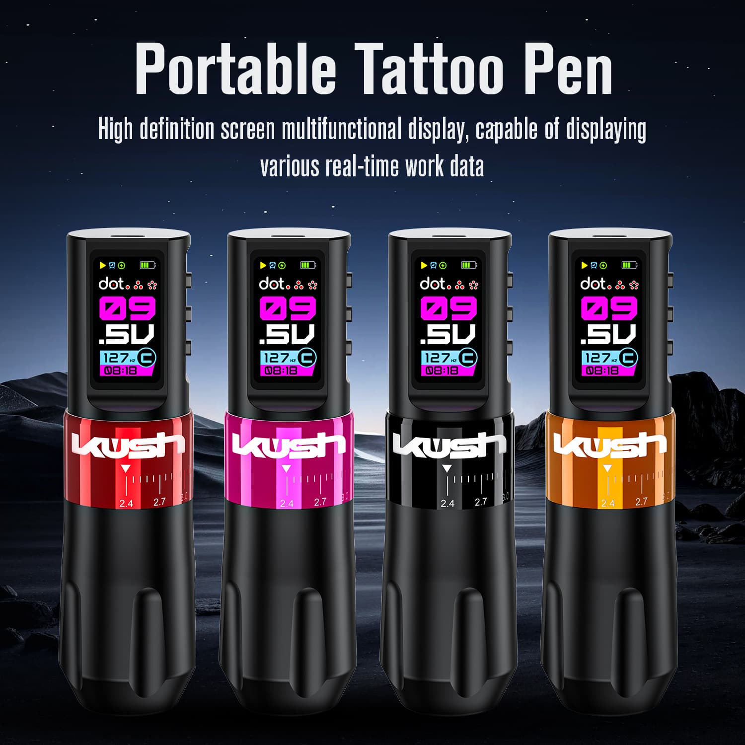 Dual battery tattoo pen secant tattoo all-in-one color screen adjustable stroke tattoo machine tattoo machine