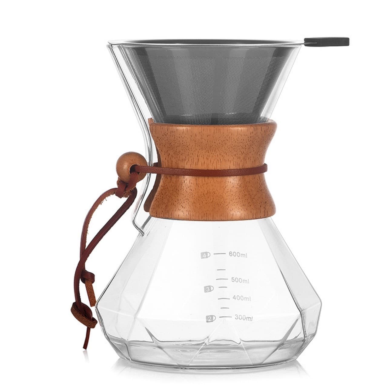 Pour-Over Coffee Carafe Heat-Resistant Glass Sharing Pitcher Cross-Border with Filter Home Coffee Maker Set Cold Brew Pour-Over Pot