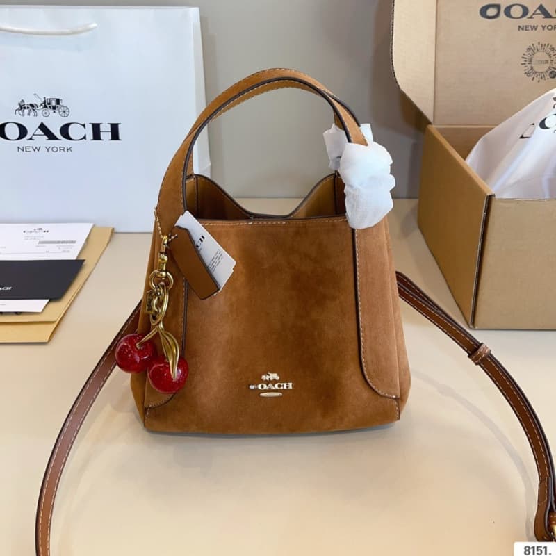 Coach Genuine Leather Women's Bag New Hadley Hobo Handheld Basket Bucket Bag Tote Crossbody Bag