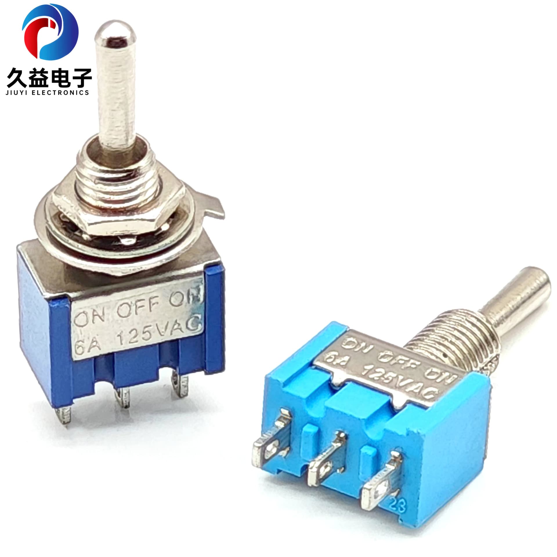 Miniature toggle switch MTS-101, 2-position 2-pin, 2-position 3-pin, 3-position 3-pin, 2-position 3-pin rocker switch
