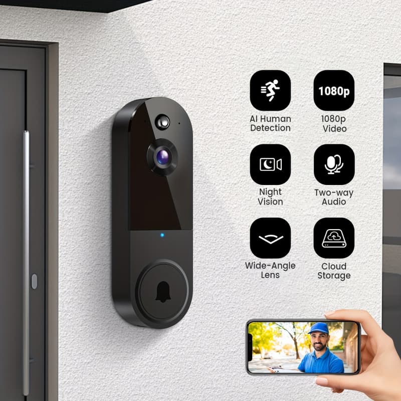 2026 New Cross-Border 1080P Power-Free Wireless Video Doorbell Camera