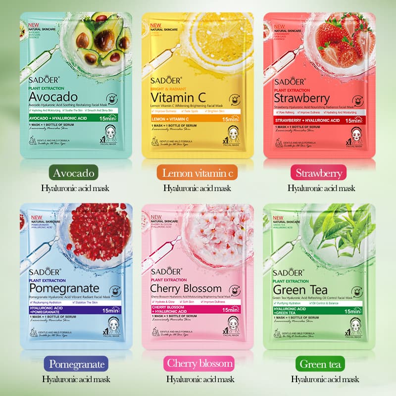 SADOER Avocado Hyaluronic Acid Soothing Revitalizing Mask 25ml Hydrating Mask Cross-border Wholesale