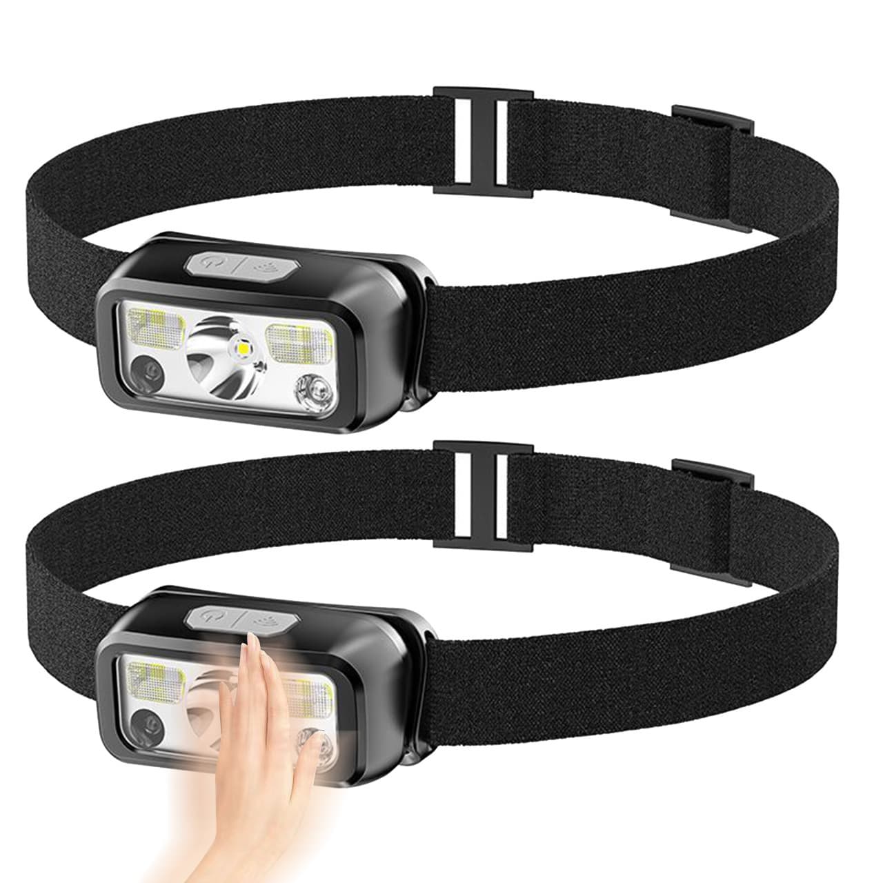 New LED Headlamp with Wave Sensor, USB Rechargeable Headband Light for Night Running, Fishing, Mini Headlamp Wholesale