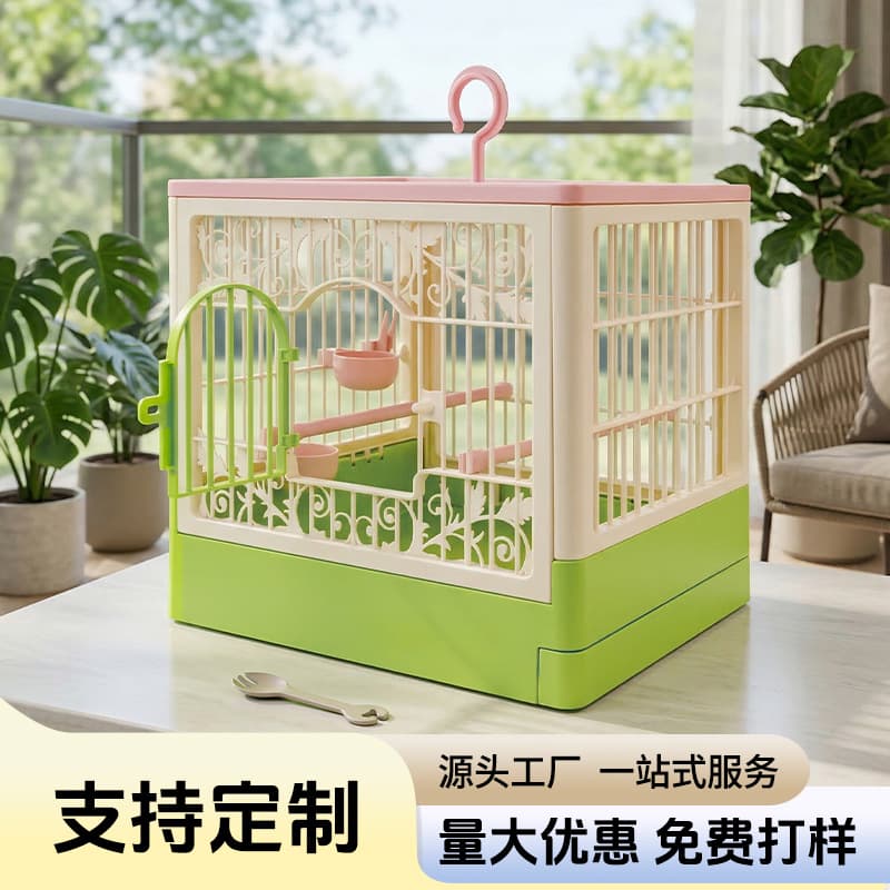 Custom Parrot Cage Travel Bird Cage Portable for Budgie Cockatiel Large Space Breathable Outdoor Bird Walking Tool