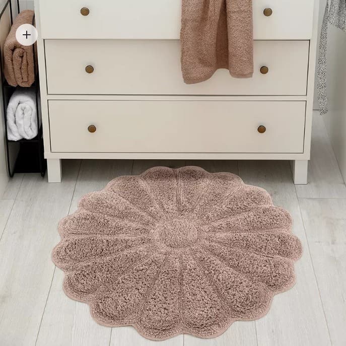 Solid Color Floral Round Living Room Coffee Table Rug, Minimalist Simple Style, Cold-Insulating Floor Mat, Cross-Border Wear-Resistant Carpet, Drop Shipping Available