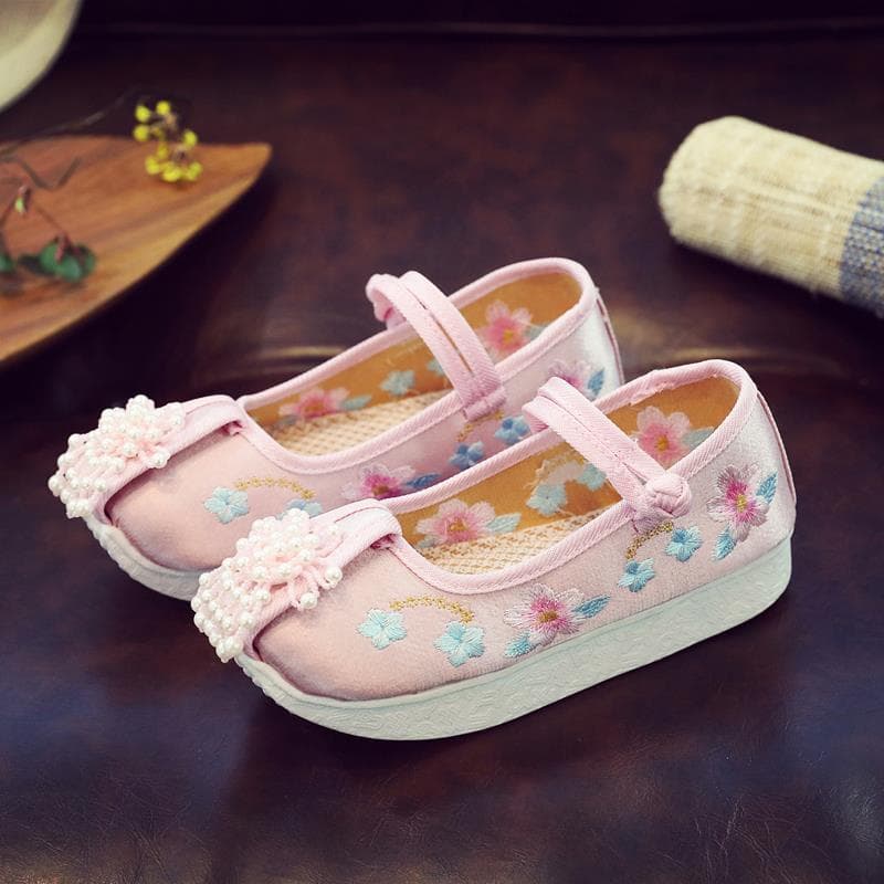 617-01 Children's Embroidered Shoes, Spring New Style Cloth Shoes, Girls' Hanfu Shoes, Baby's Ancient Costume Performance Shoes