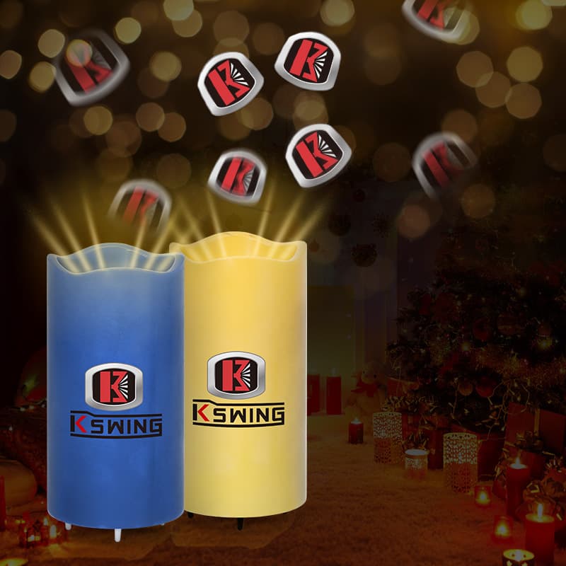 Real Wax LED Candle Light Indoor Decoration Light with Custom Logo Projection Candle Light