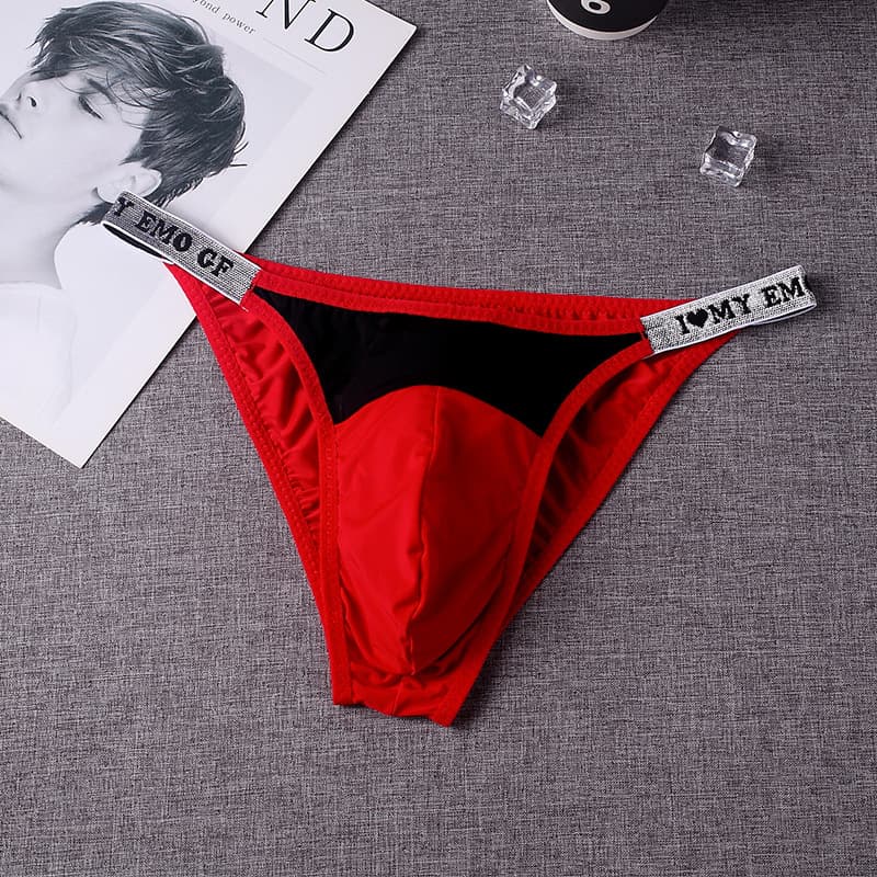 Manufacturer wholesale European and American foreign trade ultra-thin breathable sexy underwear men's color matching simple sexy T-string pants G32