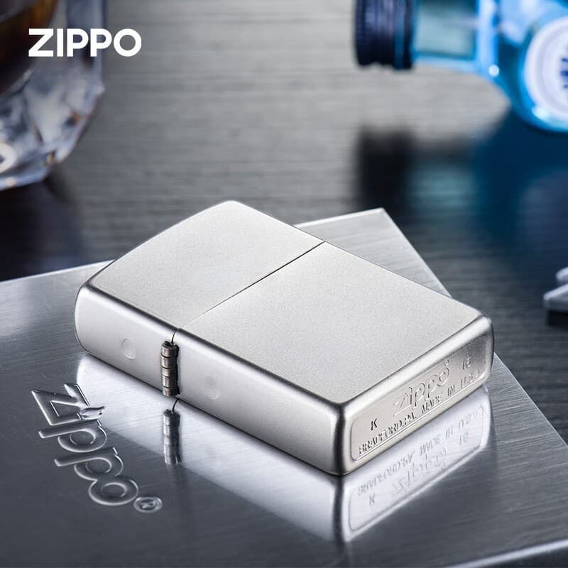 Zippo Genuine Lighter Silver Matte Classic Satin 205 Kerosene, National Trend Gift for Boyfriend