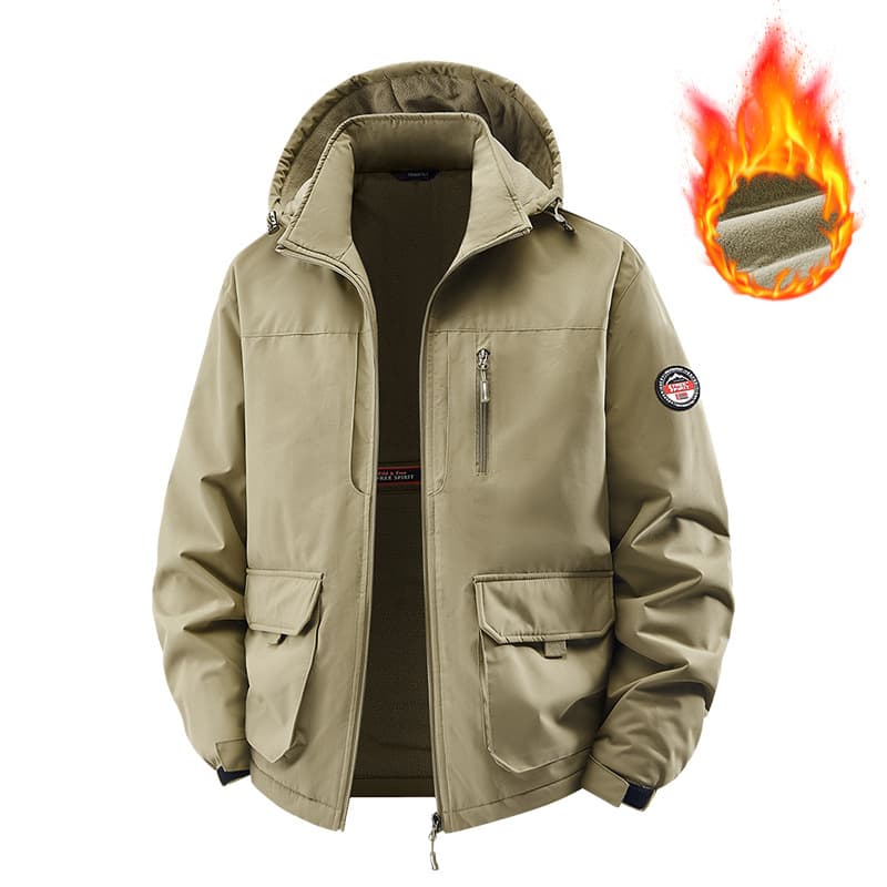Winter Cotton Jacket Men's Coat Autumn Winter New Oversized Plus Size Trendy Fleece Lined Thick Cotton Padded Jacket Outerwear