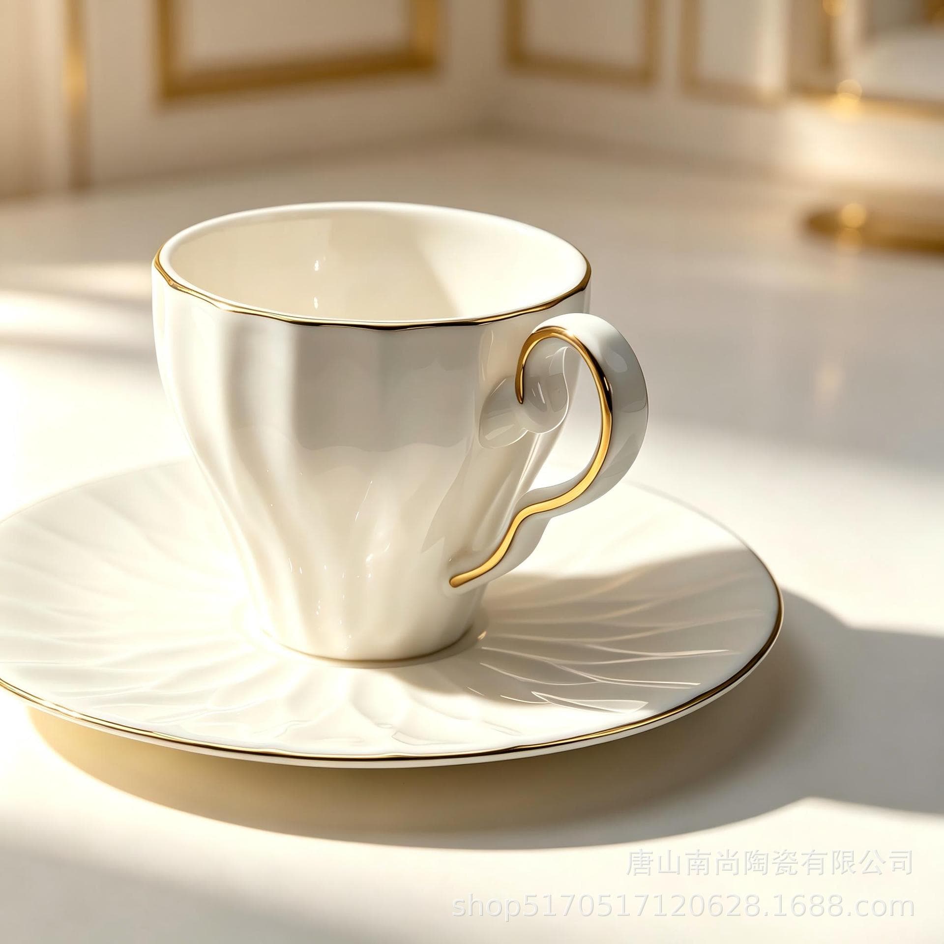 European gold-painted ceramic coffee set hotel club home living room afternoon tea pastry coffee bone china cup and saucer set