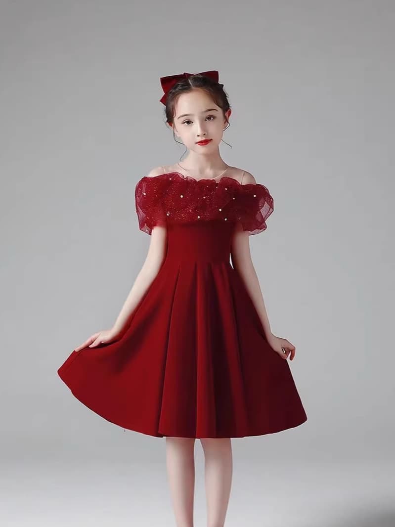 2026 New Girls Dress Fashionable Children's Gown Princess High-End Wedding Birthday Host Puffy Skirt Performance