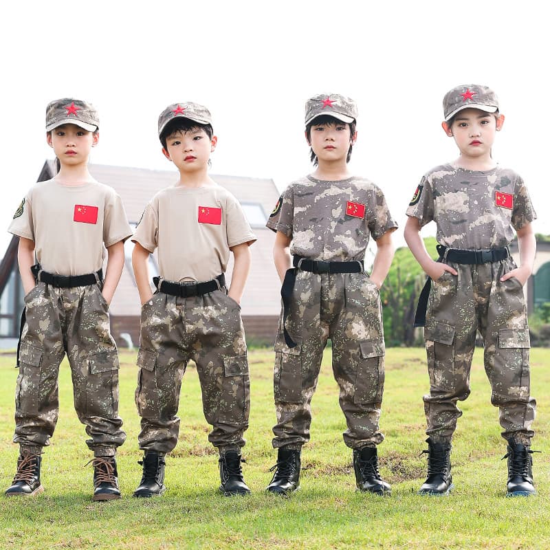 Children's Camouflage Uniform Set, Military Training Outfit for Elementary School Students, Performance Costume, Kindergarten Opening Ceremony Military Training Clothes