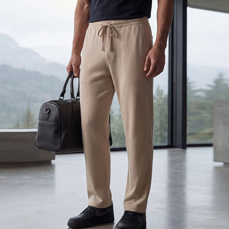 Silk loose spring men's casual trousers new versatile trousers straight trousers thin breathable casual trousers