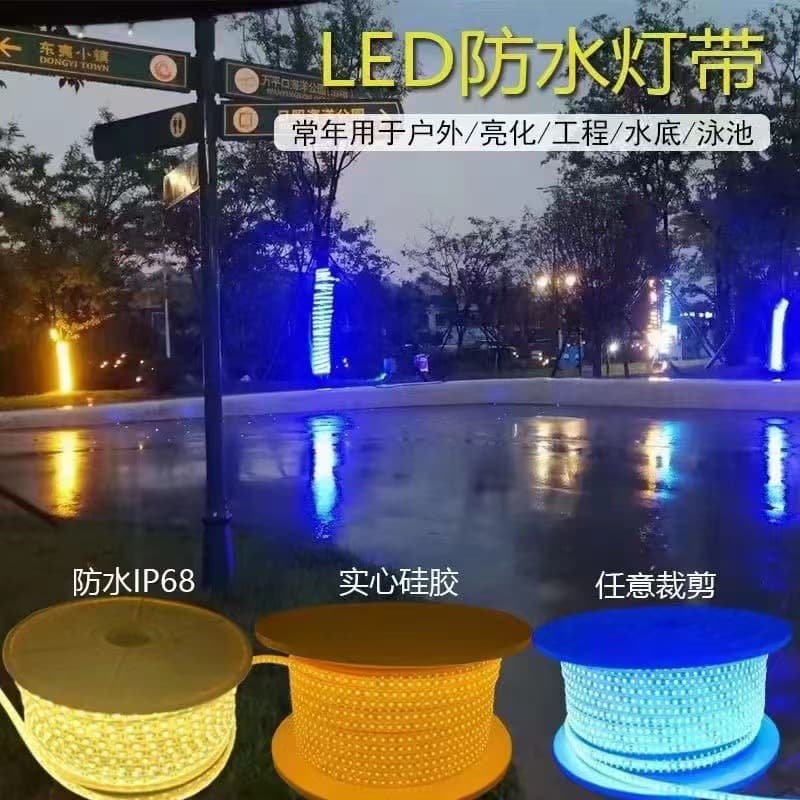 Solid Silicone LED Strip Outdoor Waterproof Flexible Light Bar for Aquarium Pool Riverbank Underwater Atmosphere Wholesale Ultra Bright