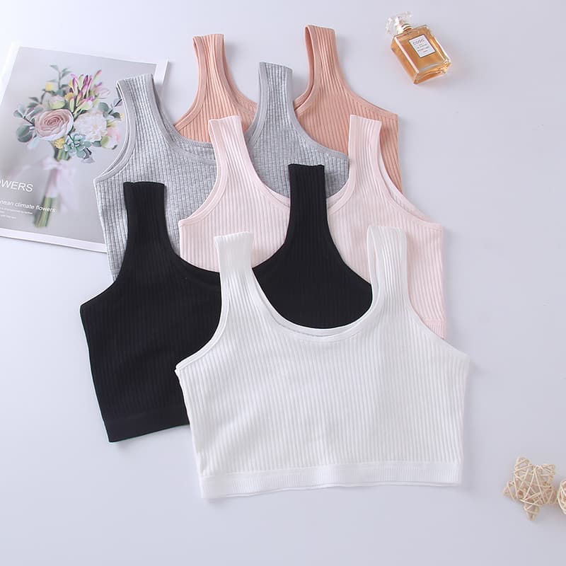 [In Stock, Fast Shipping] Double-Layer Girls' Mid-Length Vest for 8-15 Year Olds, Cotton for Elementary and Middle School Developing Underwear