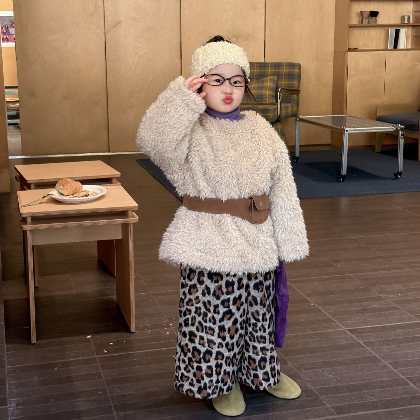2025 Winter New Kids' Clothing Korean Style Girls' Fleece-Lined Sweater Dress Fashion Designer Dress