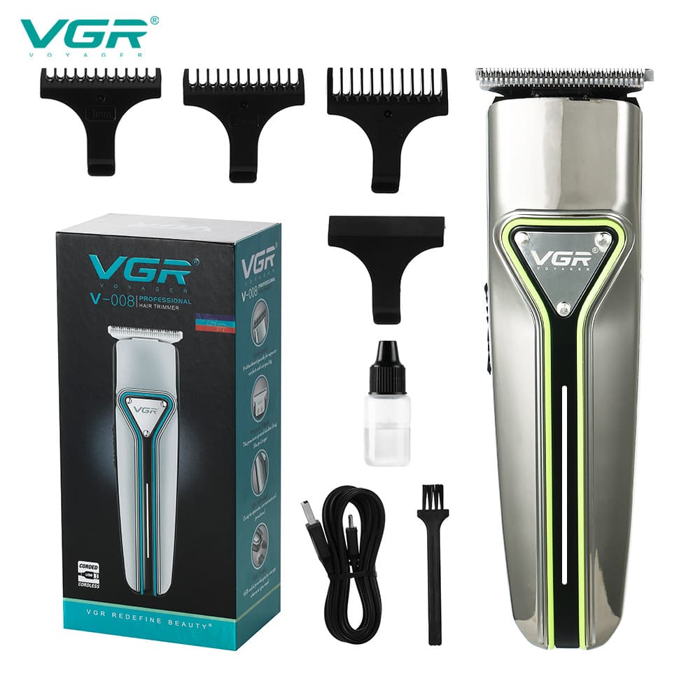 VGR008 New Cross-Border Hair Clipper for Men, Carving and Bald Head Shaving, Electric Hair Trimmer, USB Rechargeable Clipper