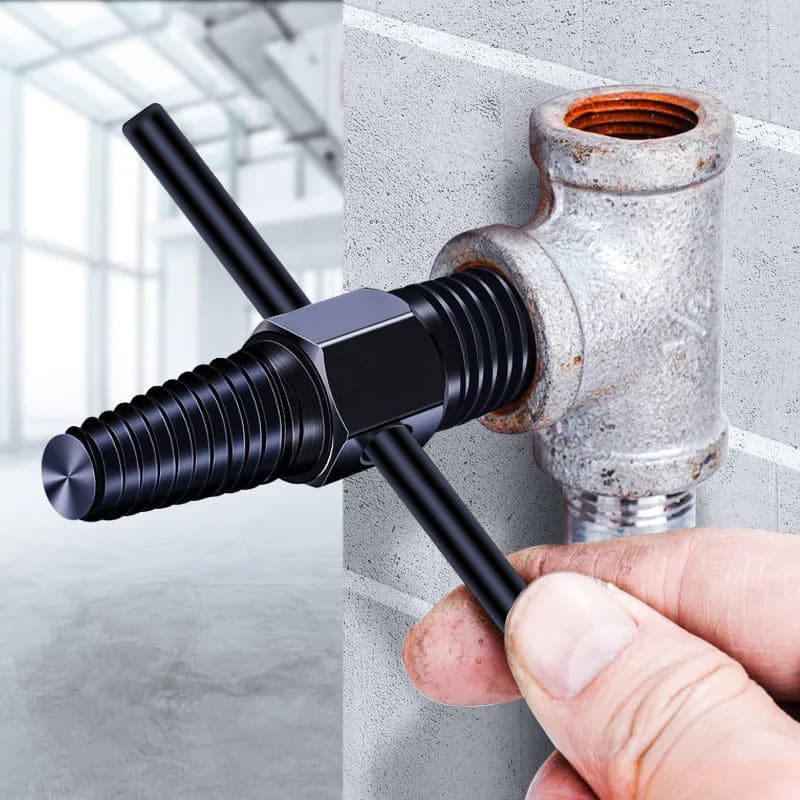 Dual-End Faucet Broken Screw Extractor, 1/2" and 3/4" Triangle Valve Stripped Thread Removal Tool