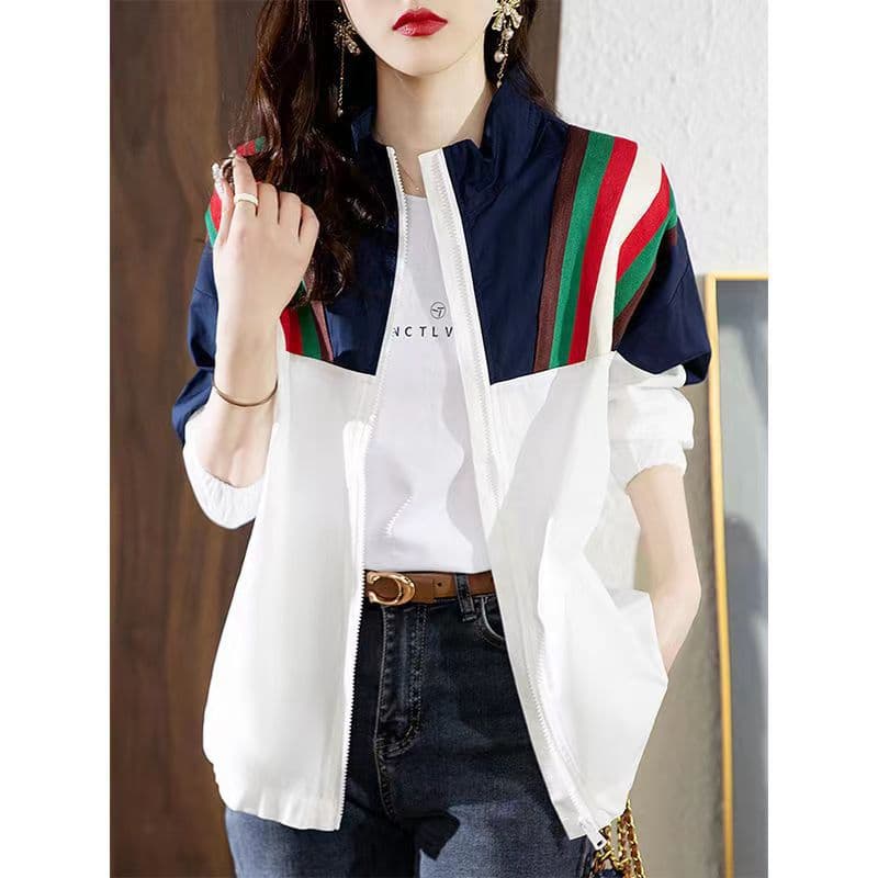 Simple Zip-Up Jacket Women Long Sleeve 2026 Spring Autumn New Design Niche Loose Baseball Jacket Top