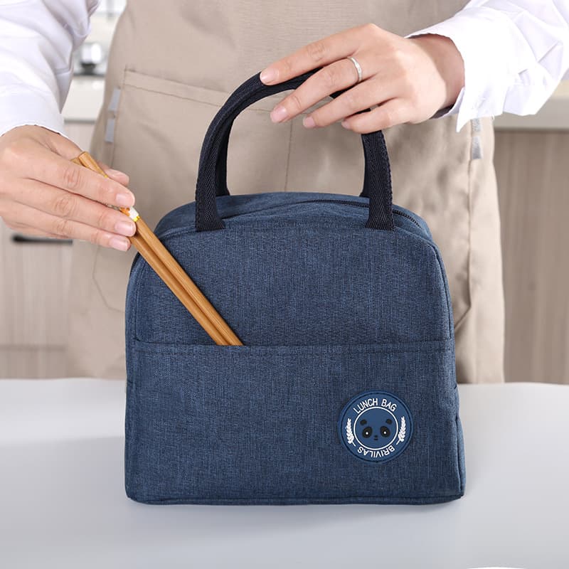 Simple Cationic Lunch Bag for Commuters, Handheld Lunch Bag for Students, Solid Color Insulated Lunch Bag