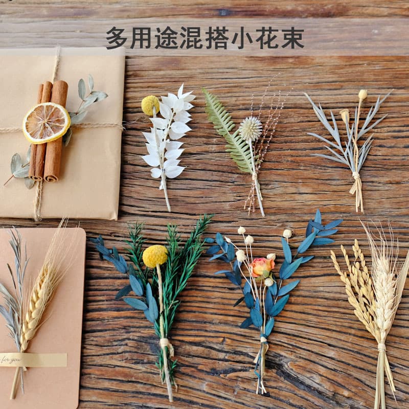 Small Bouquet Gift Dried Flowers Real Flowers Baby's Breath Decorative Corsage Envelope Invitation Bookmark Wedding Graduation Preserved Flowers