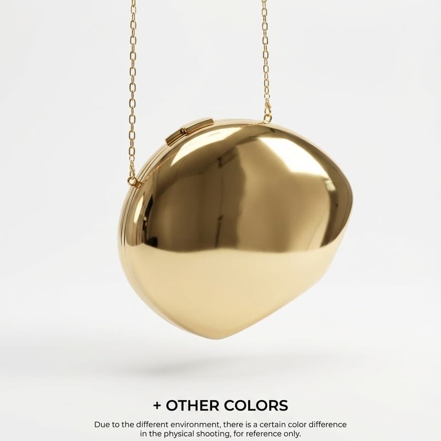Shiny Acrylic Shell Egg Box Dumpling Handbag Party Shell Shape Magnetic Buckle Hard Shell Pattern Embossed Daily Match
