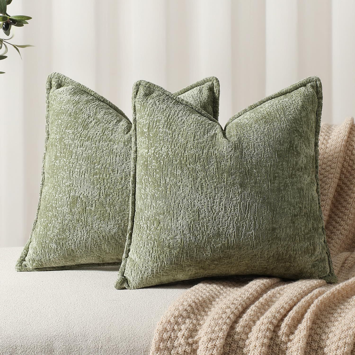 Amazon sofa chenille edge pillow, decorative cushion for homestay hotel, chenille pillow