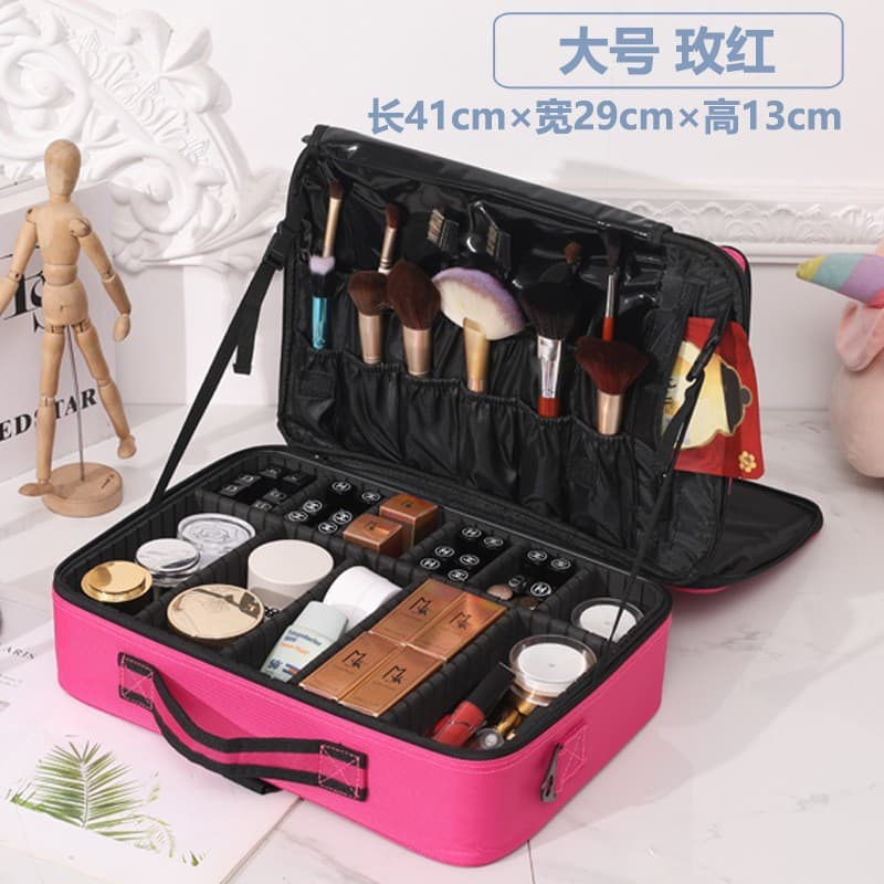 Large Capacity Makeup Bag, Simple Professional Makeup Artist Travel Oxford Cloth Storage Bag, Nail Art and Embroidery Tool Bag