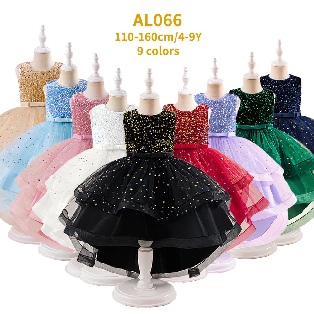 Amazon's New Girls' Dress, Wedding Dress, Sleeveless Sequin Dress, Birthday Party Evening Dress, Performance Dress