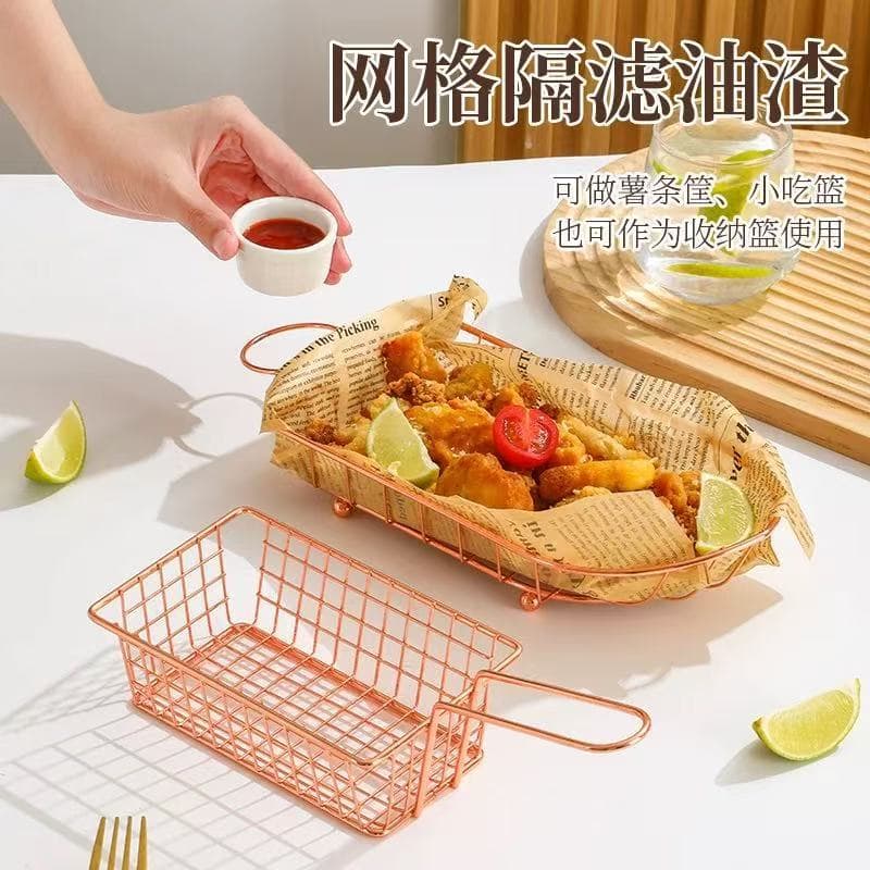 French fries basket snack basket creative fried chicken snack basket fried food plate milk tea shop restaurant French fries plate tableware commercial