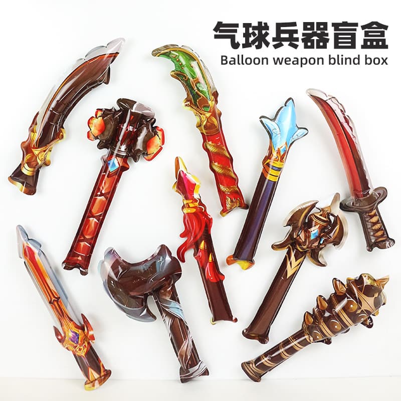 In Stock Self-Inflating Red Tassel Spear Children's Weapon Toy Sword Knife Spear Radish Knife Birthday Party Toy Balloon