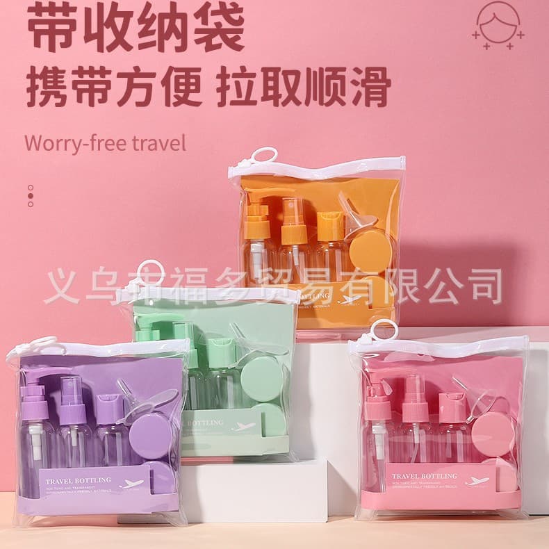 6-Piece 50ml Travel Refillable Bottles with Pump, Lotion Bottle, Spray Bottle, Flip-Top Bottle, Cream Jar, Empty Bottles for Makeup Remover