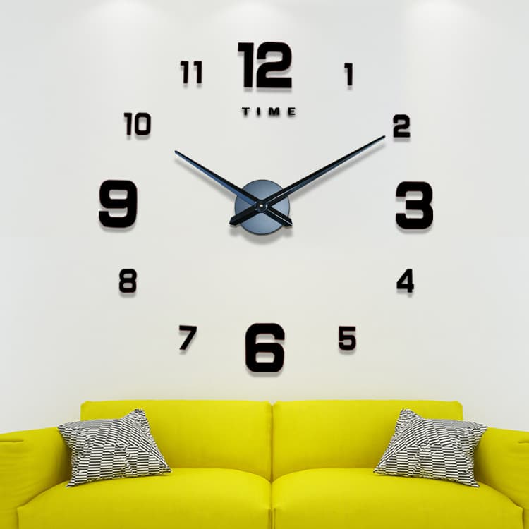 Cross-border 3D Wall Clock Sticker, Three-dimensional Fashion Wall Clock for Living Room, DIY Large Size Acrylic Wall Clock