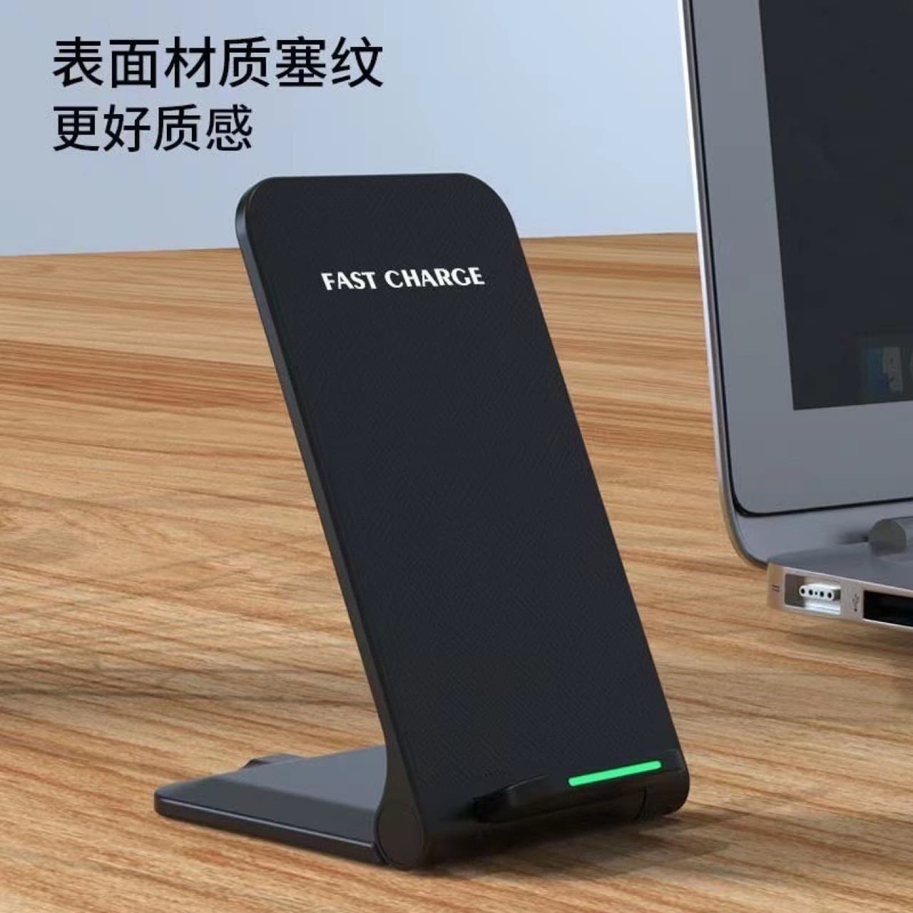 Smart Dual-Coil 15W Wireless Charger, Portable Foldable 3-in-1 Fast Charging Desktop Stand