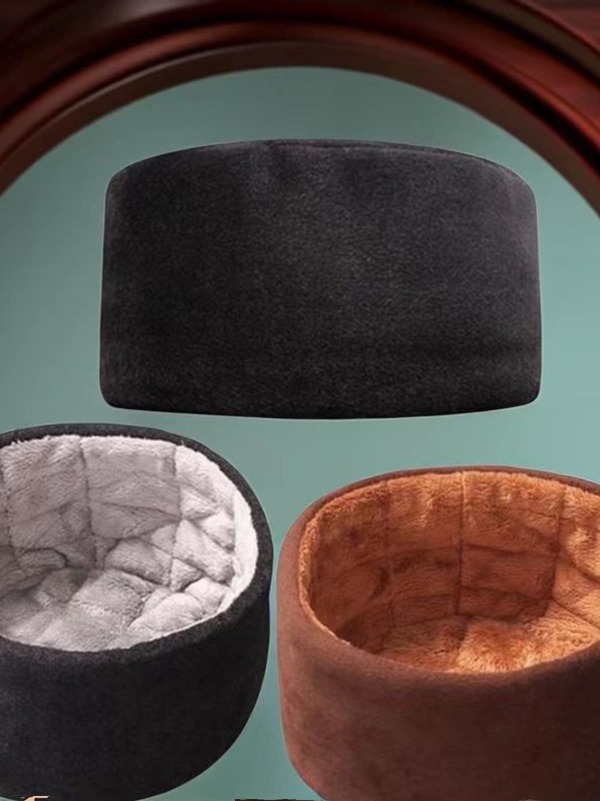 Winter fleece-lined thick monk and layman hats, double-sided fleece warm cold-resistant hats.