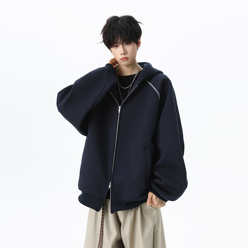 2025 New Style Long Sleeve Hooded Zip-Up Knit Cardigan Coat Men's Sweatshirt Women's Autumn for Cross-Border Wholesale and Drop Shipping