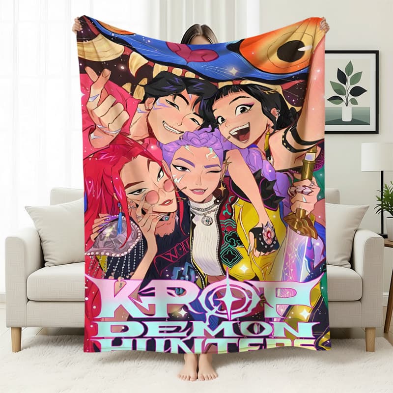 TEMU cross-border KPOP witch hunter group blanket flannel blanket office home sofa blanket nap blanket